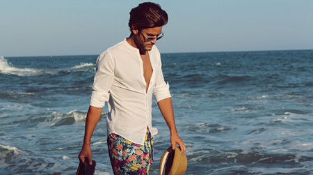 Tropical vacation men beach outfit