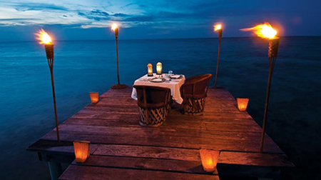 romantic dinner in private villa