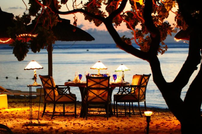 dining on the beach in samui