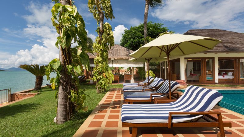 sit back and relax while enjoying the sea breeze at one of the luxurious beachfront villas in bophut